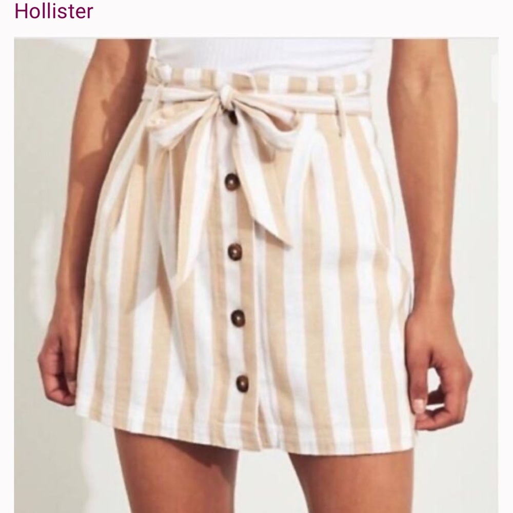 Hollister Beige Striped Women's Skirt